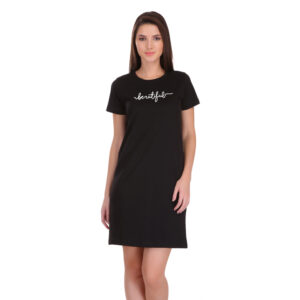 Tees World Beutiful Graphic Printed Tshirt Dress For Women |100% Cotton