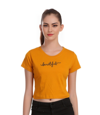 Tees World Beutiful Graphic Printed Crop Top For Women |100% Cotton